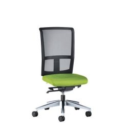 interstuhl Siège de bureau GOAL AIR, hauteur dossier 545 mm, piétement poli, avec roulettes molles, vert jaune, profondeur assise 410 - 460 mm