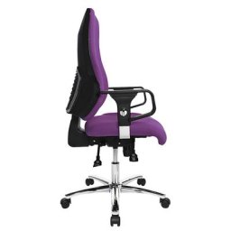 Topstar Siège de bureau pivotant avec accoudoirs, hauteur dossier 600 mm, habillage lilas