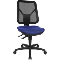 Topstar Chaise pivotante ergonomique, dossier résille, bleu roi