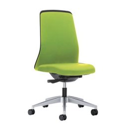 interstuhl Siège de bureau pivotant EVERY à dossier Chillback noir, piétement argent brillant, avec roulettes dures, vert jaune, profondeur assise 410 - 470 mm