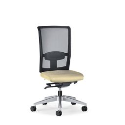 interstuhl Siège de bureau GOAL AIR, hauteur dossier 545 mm, piétement argent brillant, avec roulettes dures, beige, profondeur assise 410 mm