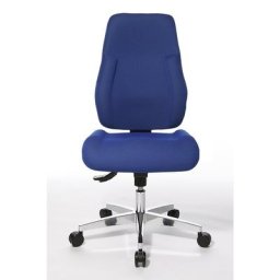 Topstar Siège de bureau pivotant, dossier rembourré, habillage bleu