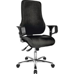 Topstar Siège de bureau pivotant avec accoudoirs, hauteur dossier 600 mm, habillage noir