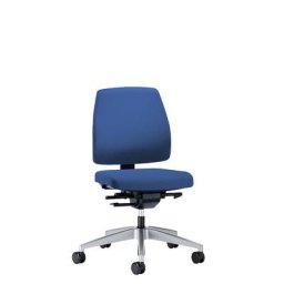 interstuhl Siège de bureau GOAL, hauteur dossier 430 mm, piétement argent brillant, avec roulettes molles, bleu gentiane, profondeur assise 410 mm