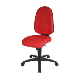 Topstar Siège de bureau ergonomique, mécanisme synchrone, assise ergonomique, hauteur dossier 550 mm, habillage rouge