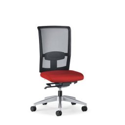 interstuhl Siège de bureau GOAL AIR, hauteur dossier 545 mm, piétement argent brillant, avec roulettes dures, rouge feu, profondeur assise 410 mm