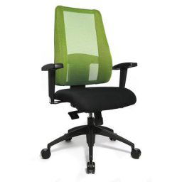 Topstar Siège de bureau LADY SITNESS DELUXE, modèle mobile à 7 zones, noir / vert
