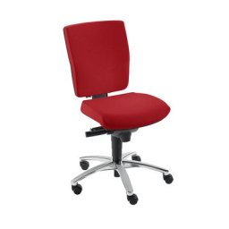 Dauphin Siège de bureau pivotant, mécanisme synchrone, assise coulissante, hauteur dossier 500 mm, rouge