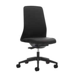 interstuhl Siège de bureau pivotant EVERY à dossier Chillback noir, piétement noir, avec roulettes dures, noir graphite, profondeur assise 430 mm