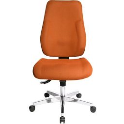Topstar Siège de bureau pivotant, dossier rembourré, habillage orange