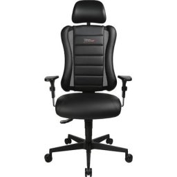 Topstar Siège de bureau SITNESS RS, avec appuie-tête et accoudoirs, noir / noir