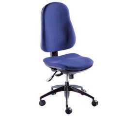 eurokraft pro Chaise pivotante ergonomique, mécanisme synchrone, sans accoudoirs, habillage bleu
