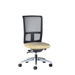 interstuhl Siège de bureau GOAL AIR, hauteur dossier 545 mm, piétement poli, avec roulettes molles, beige, profondeur assise 410 mm
