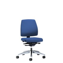 interstuhl Siège de bureau GOAL, hauteur dossier 430 mm, piétement poli, avec roulettes dures, bleu gentiane, profondeur assise 410 mm