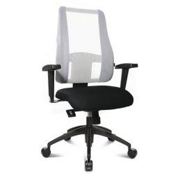 Topstar Siège de bureau LADY SITNESS DELUXE, modèle mobile à 7 zones, noir / blanc