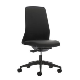 interstuhl Siège de bureau pivotant EVERY à dossier Chillback noir, piétement noir, avec roulettes molles, noir graphite, profondeur assise 410 - 470 mm