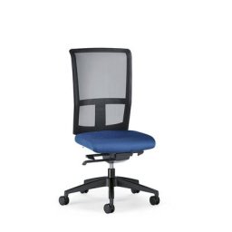 interstuhl Siège de bureau GOAL AIR, hauteur dossier 545 mm, piétement noir, avec roulettes dures, bleu gentiane, profondeur assise 410 - 460 mm