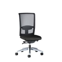 interstuhl Siège de bureau GOAL AIR, hauteur dossier 545 mm, piétement poli, avec roulettes dures, noir graphite, profondeur assise 410 - 460 mm