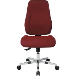 Topstar Siège de bureau pivotant, dossier rembourré, habillage rouge