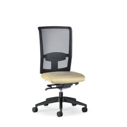 interstuhl Siège de bureau GOAL AIR, hauteur dossier 545 mm, piétement noir, avec roulettes dures, beige, profondeur assise 410 mm