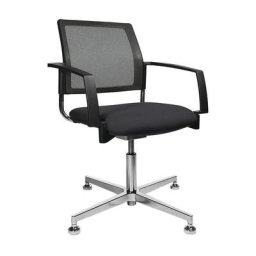 Topstar Fauteuil de bureau rembourré, noir, avec accoudoirs, dossier résille, noir