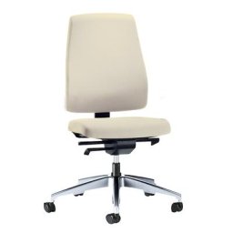 interstuhl Siège de bureau GOAL, hauteur dossier 530 mm, piétement poli, avec roulettes dures, beige, profondeur assise 410 - 460 mm
