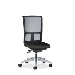 interstuhl Siège de bureau GOAL AIR, hauteur dossier 545 mm, piétement argent brillant, avec roulettes molles, noir graphite, profondeur assise 410 mm
