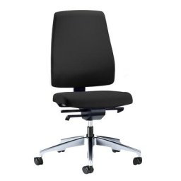 interstuhl Siège de bureau GOAL, hauteur dossier 530 mm, piétement poli, avec roulettes molles, noir graphite, profondeur assise 410 mm