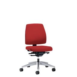 interstuhl Siège de bureau GOAL, hauteur dossier 430 mm, piétement argent brillant, avec roulettes molles, rouge feu, profondeur assise 410 mm