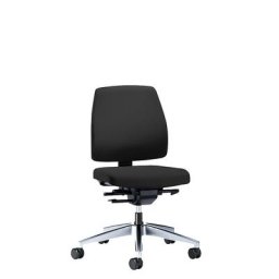interstuhl Siège de bureau GOAL, hauteur dossier 430 mm, piétement poli, avec roulettes dures, noir graphite, profondeur assise 410 - 460 mm