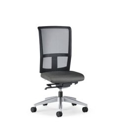 interstuhl Siège de bureau GOAL AIR, hauteur dossier 545 mm, piétement argent brillant, avec roulettes molles, gris fer, profondeur assise 410 - 460 mm