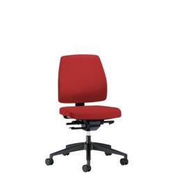 interstuhl Siège de bureau GOAL, hauteur dossier 430 mm, piétement noir, avec roulettes dures, rouge feu, profondeur assise 410 - 460 mm