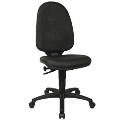 Topstar Chaises pivotantes standards, sans accoudoirs, dossier 550 mm, piétement noir, tissu anthracite, 2 unités et plus