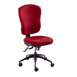 eurokraft pro Siège de bureau pivotant, hauteur dossier 600 mm, mécanisme synchrone, assise galbée, sans accoudoirs, habillage bordeaux