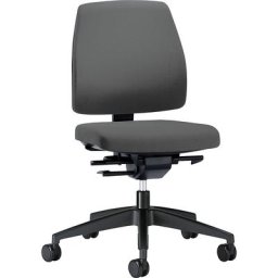 interstuhl Siège de bureau GOAL, hauteur dossier 430 mm, piétement noir, avec roulettes dures, gris fer, profondeur assise 410 mm