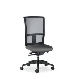 interstuhl Siège de bureau GOAL AIR, hauteur dossier 545 mm, piétement noir, avec roulettes molles, gris fer, profondeur assise 410 - 460 mm