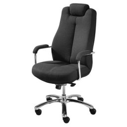 Siège de bureau pivotant SONATA, avec appuie-tête réglable, habillage tissu noir