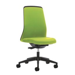 interstuhl Siège de bureau pivotant EVERY à dossier Chillback noir, piétement noir, avec roulettes molles, vert jaune, profondeur assise 410 - 470 mm