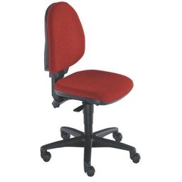 Topstar Chaises pivotantes standards, sans accoudoirs, dossier 450 mm, tissu rouge, piétement noir, 2 pièces et +