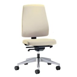 interstuhl Siège de bureau GOAL, hauteur dossier 530 mm, piétement argent brillant, avec roulettes molles, beige, profondeur assise 410 - 460 mm