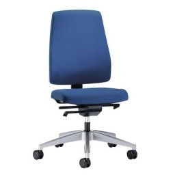 interstuhl Siège de bureau GOAL, hauteur dossier 530 mm, piétement argent brillant, avec roulettes dures, bleu gentiane, profondeur assise 410 - 460 mm