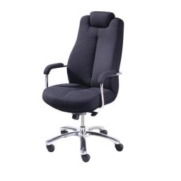Siège de bureau pivotant SONATA, avec appuie-tête fixe, habillage tissu noir