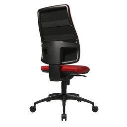 Topstar Chaise pivotante ergonomique, hauteur dossier 680 mm, dossier rembourré, habillage assise rouge clair