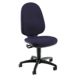 Topstar Chaises pivotantes standards, sans accoudoirs, dossier 550 mm, piétement noir, tissu bleu