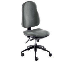 eurokraft pro Chaise pivotante ergonomique, mécanisme synchrone, sans accoudoirs, habillage gris