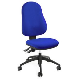 eurokraft pro Siège de bureau pivotant, hauteur dossier 520 mm, contact permanent, assise galbée, bleu