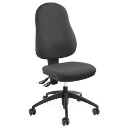 eurokraft pro Siège de bureau pivotant, hauteur dossier 520 mm, contact permanent, assise galbée, gris