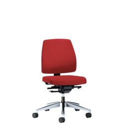 interstuhl Siège de bureau GOAL, hauteur dossier 430 mm, piétement poli, avec roulettes molles, rouge feu, profondeur assise 410 - 460 mm