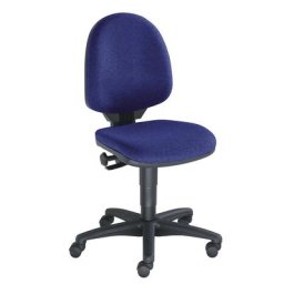 Topstar Chaises pivotantes standards, sans accoudoirs, dossier 450 mm, tissu bleu, piétement noir, 2 unités et plus