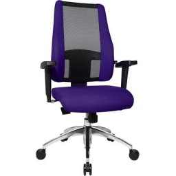 Topstar Siège de bureau AIR SYNCRO, dossier résille rembourré sur les côtés, noir / violet